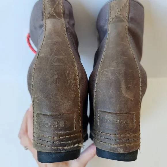 Sorel Joan Of Arctic Wedge Boots Lace Up Fall Winter Cabincore Cute Outdoor 9.5 - Picture 6 of 12